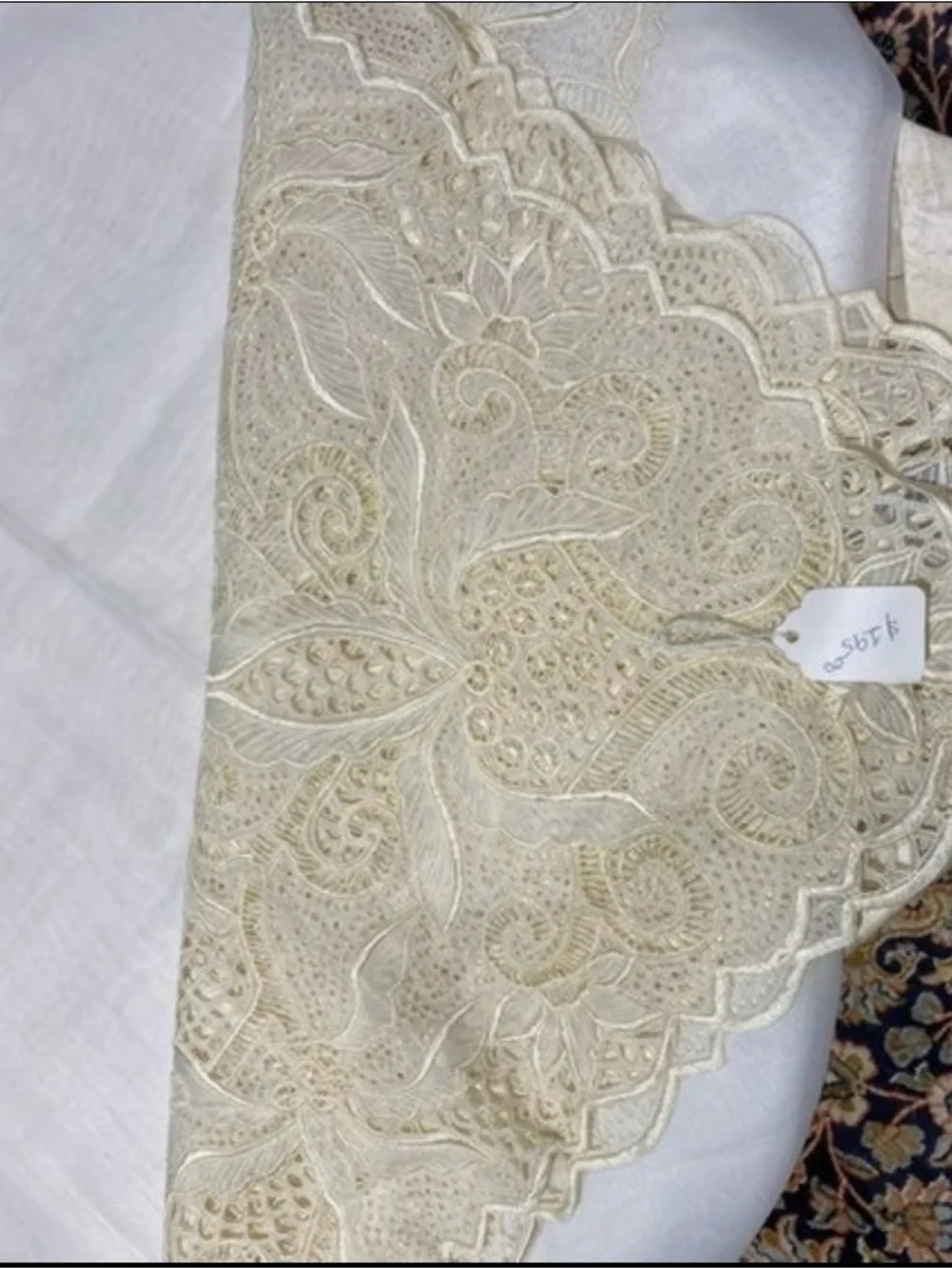 Vintage Tablecloth 72”x94” ecru/ cream